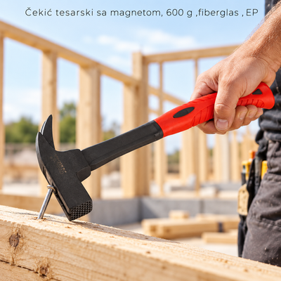 Čekić tesarski sa magnetom, 600 g ,fiberglas , EP
