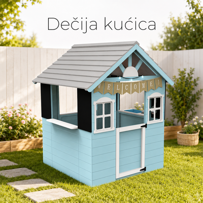 KINDER HOME Dečija drvena kućica za igru sa kuhinjom