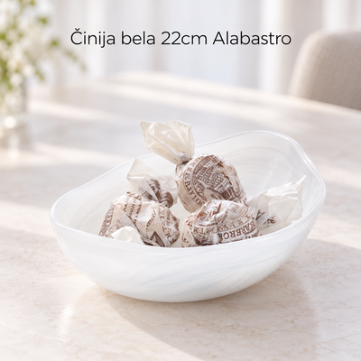 Činija bela 22cm Alabastro