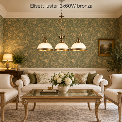 Elisett luster E27 3x60W bronza