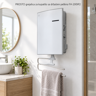 PROSTO grejalica za kupatilo sa držačem peškira FH-200IP2