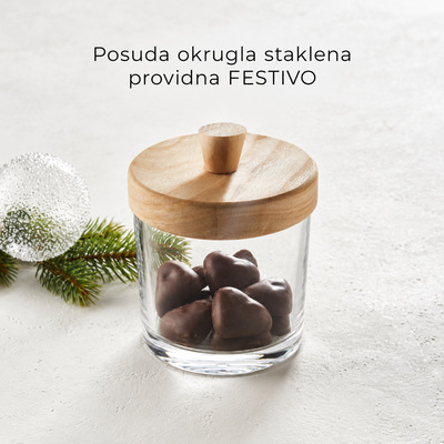 Posuda okrugla staklena providna FESTIVO