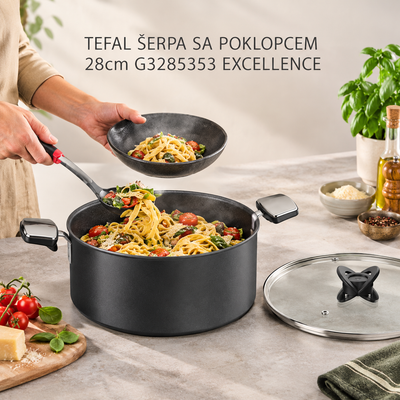 TEFAL ŠERPA SA POKLOPCEM 28cm G3285353 EXCELLENCE