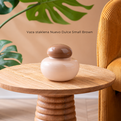 Vaza staklena Nuevo Dulce Small Brown