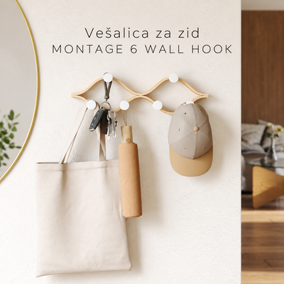 Vešalica za zid MONTAGE 6 WALL HOOK