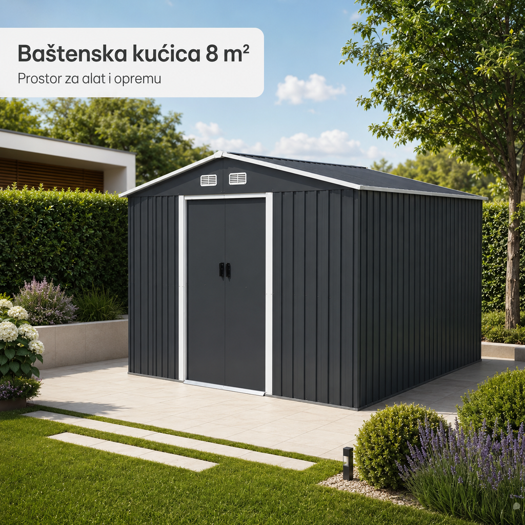 Metalna Baštenska Kućica 8 m²