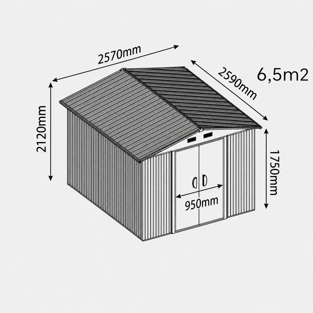 Metalna Baštenska Kućica 6,5 m²
