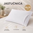 HOTELSKA JASTUČNICA SA ZIPOM – 50 × 70 cm  - BELA