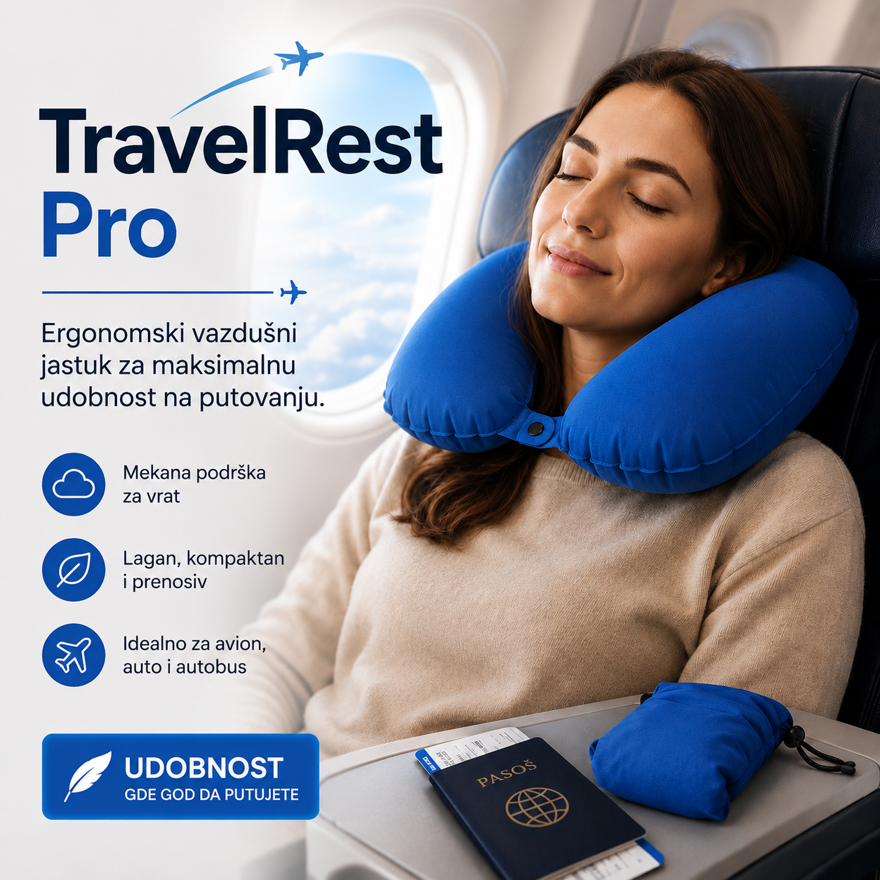 TravelRest Pro – Air Travel Pillow for Comfortable Journeys
