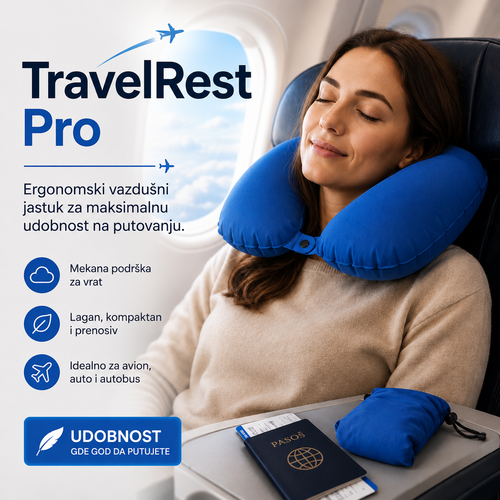 TravelRest Pro – Vazdušni putni jastuk za udobno putovanje