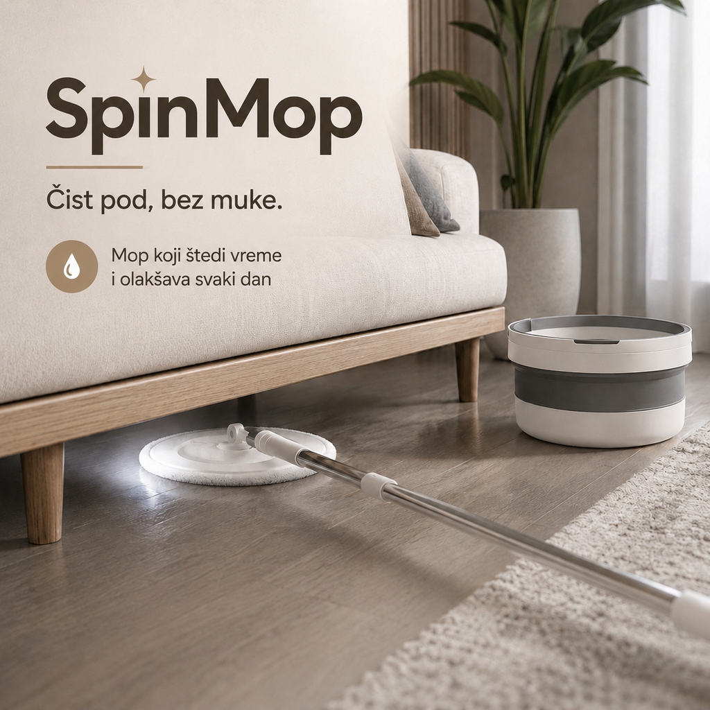 SpinMop – Rotirajući mop sa sklopivom kantom za besprekorno čist dom