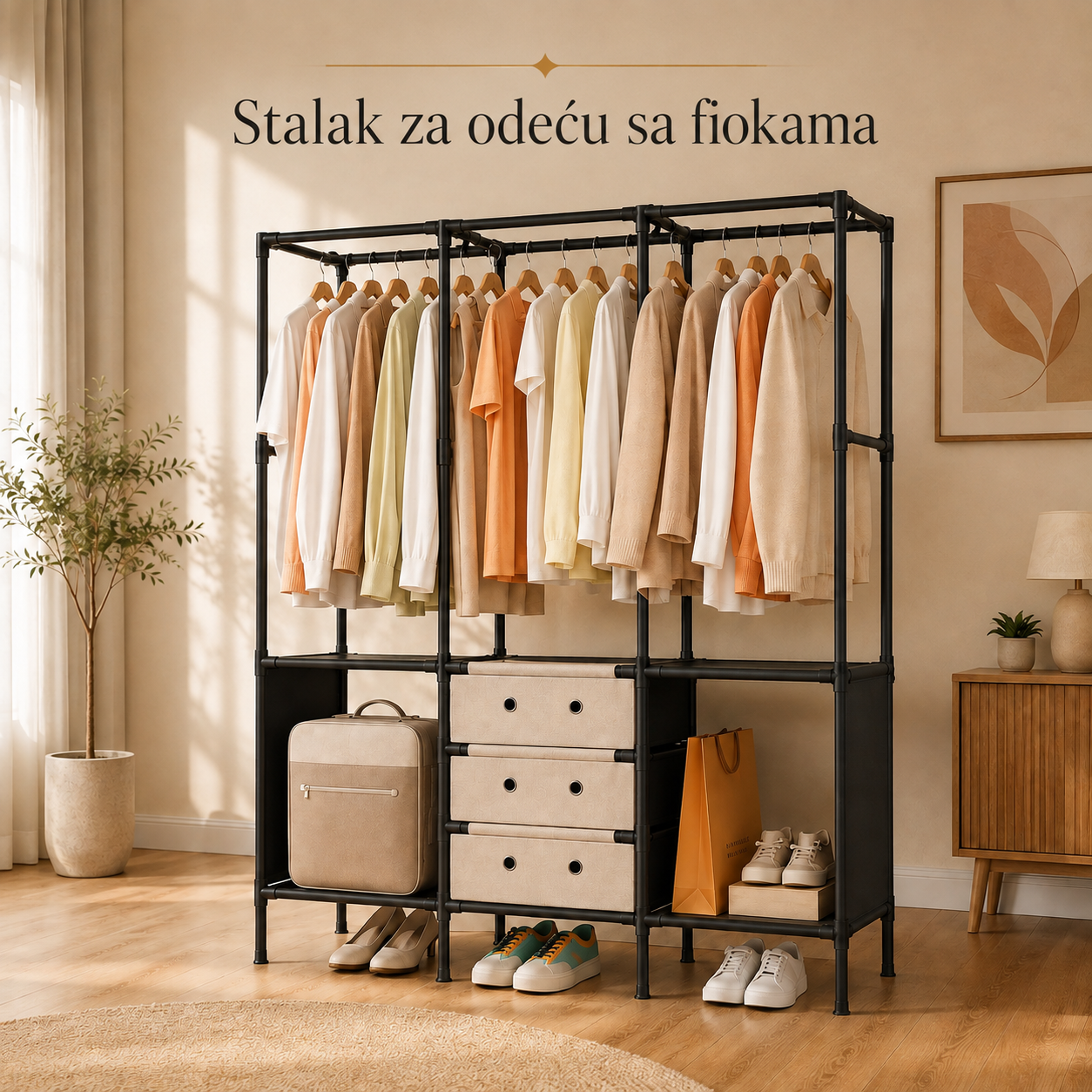 Stalak za odeću sa fiokama – više prostora i bolja organizacija garderobe