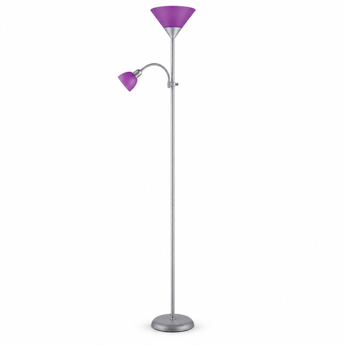 Action podna lampa sa čitačem E27+E14 silver/ljubičasta
