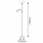 Action podna lampa sa čitačem E27+E14 braon bela