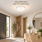 Ada plafonjera D25 E27 60W belo