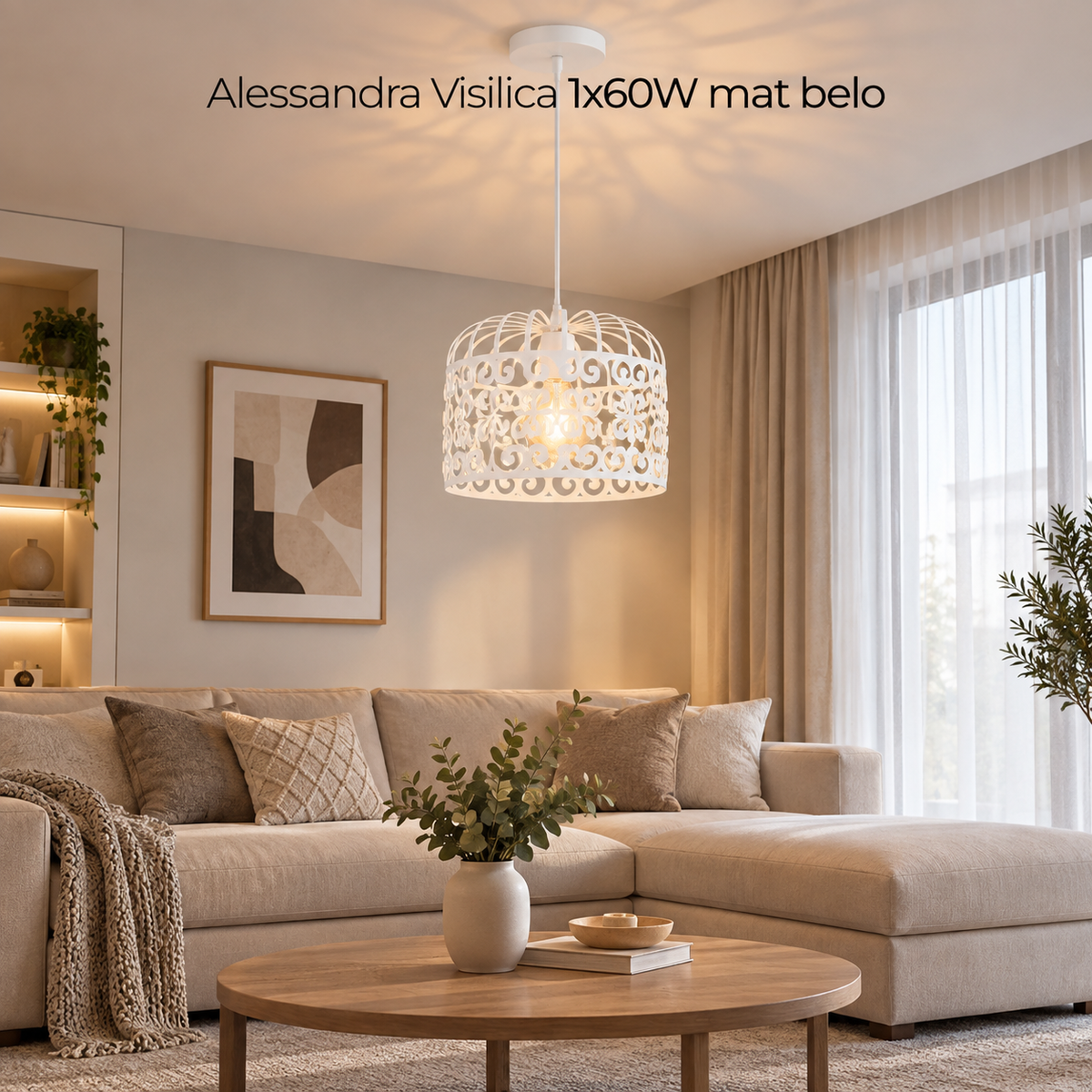 Alessandra Visilica E27 1x60W mat belo