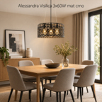 Alessandra Visilica E27 3x60W mat crno