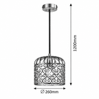 Alessandra Visilica E27 1x60W mat crno