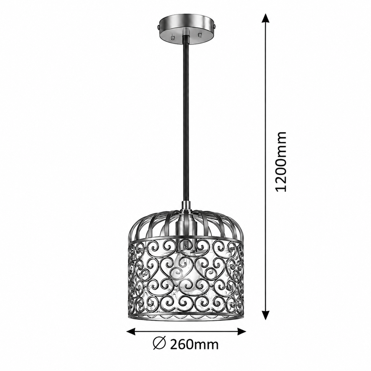 Alessandra Visilica E27 1x60W mat crno