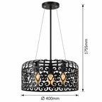 Alessandra Visilica E27 3x60W mat crno