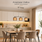 Anastasia Visilica E27 3x60W hrom/braon