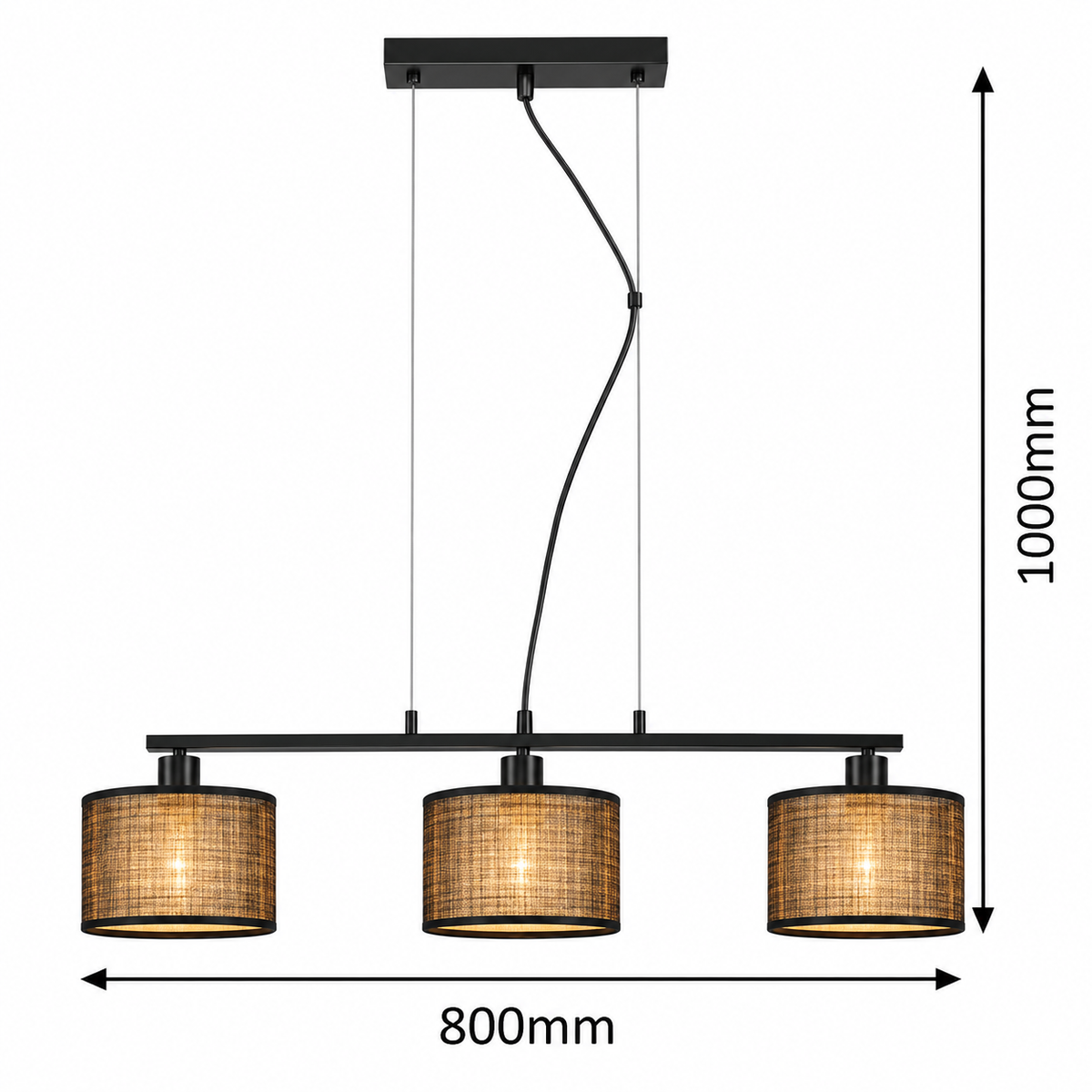 Anastasia Visilica E27 3x60W hrom/braon