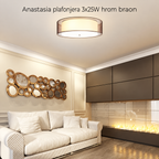 Anastasia plafonjera  3x25W hrom braon