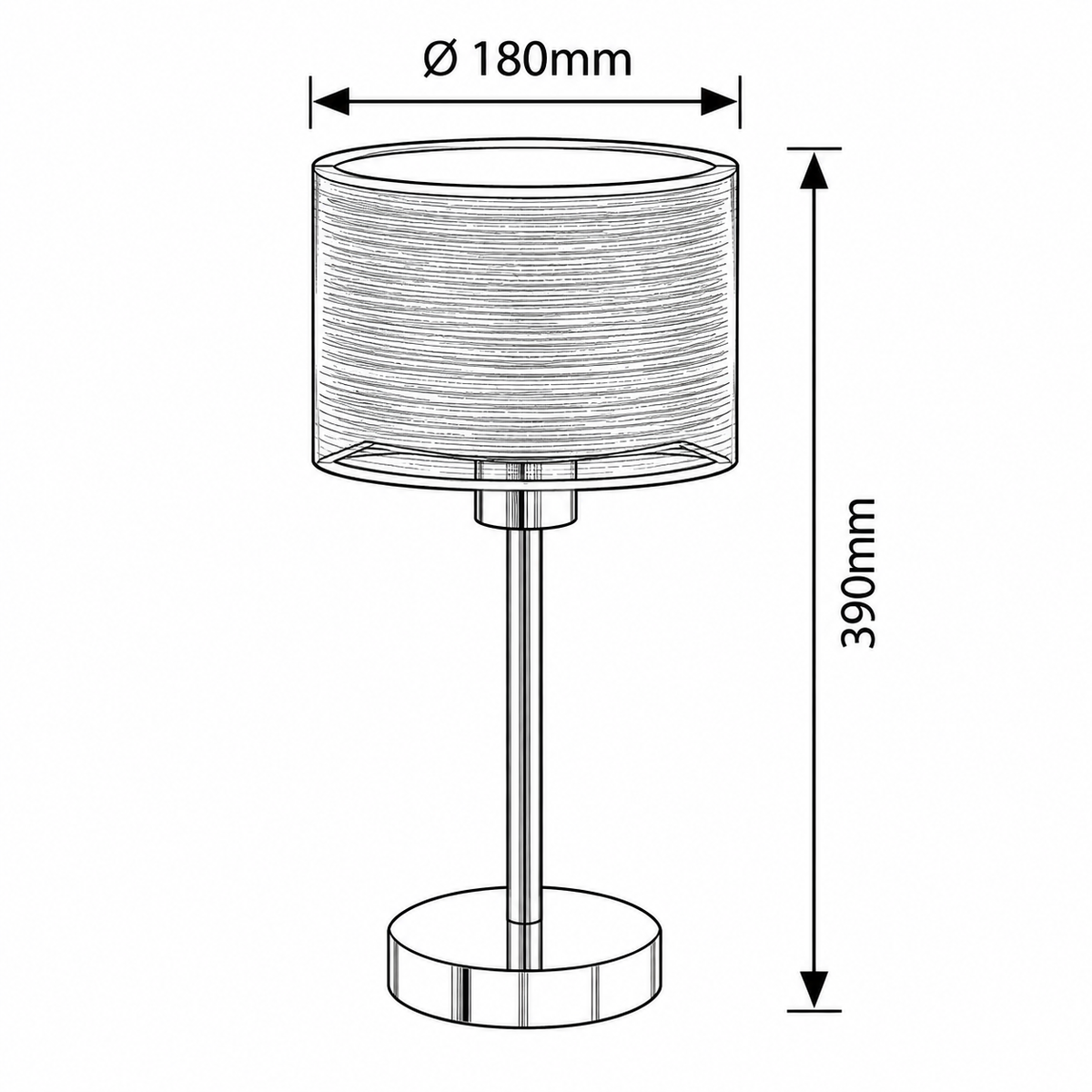 Anastasia stona lampa E27 60W hrom braon