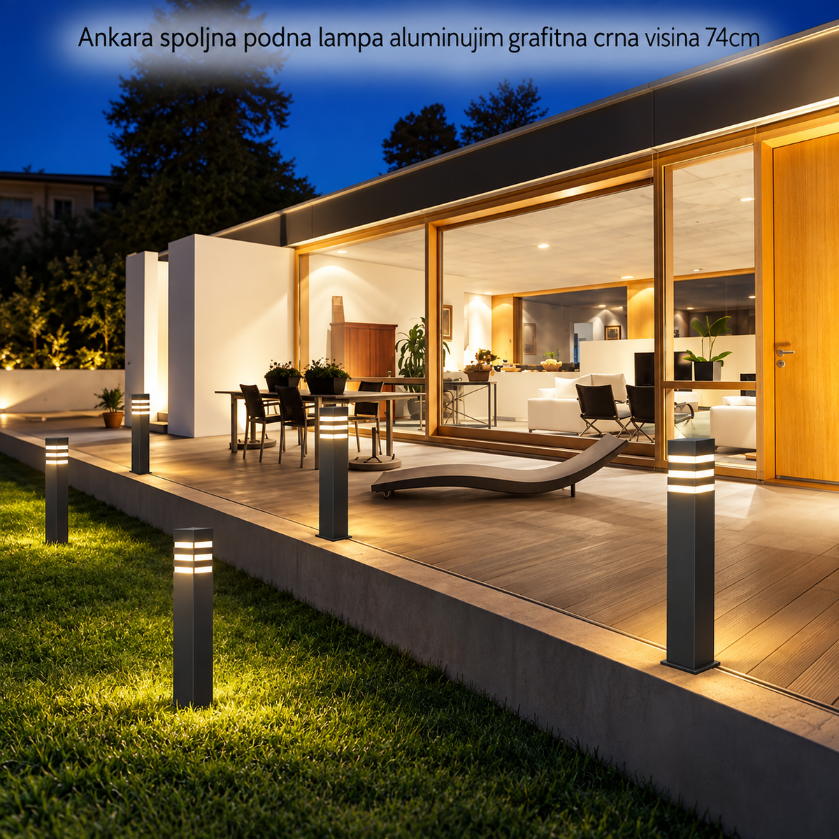 Ankara spoljna podna lampa aluminujim grafitna crna E27 visina 74cm