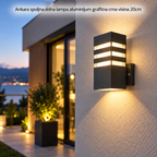 Ankara spoljna zidna aluminijum lampa grafitna crna visina 20cm