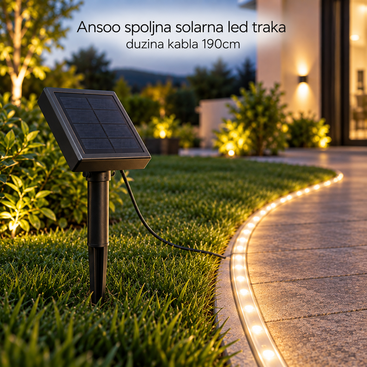 Ansoo spoljna solarna led traka duzina kabla 190cm