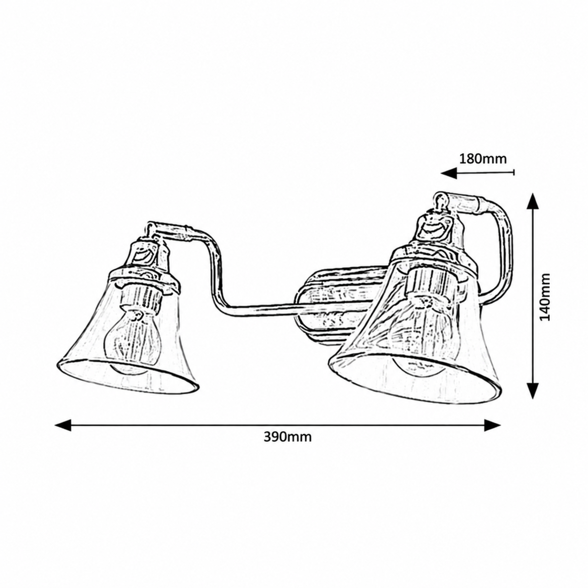 Antoine zidna kupatilska lampa E14 2x40W