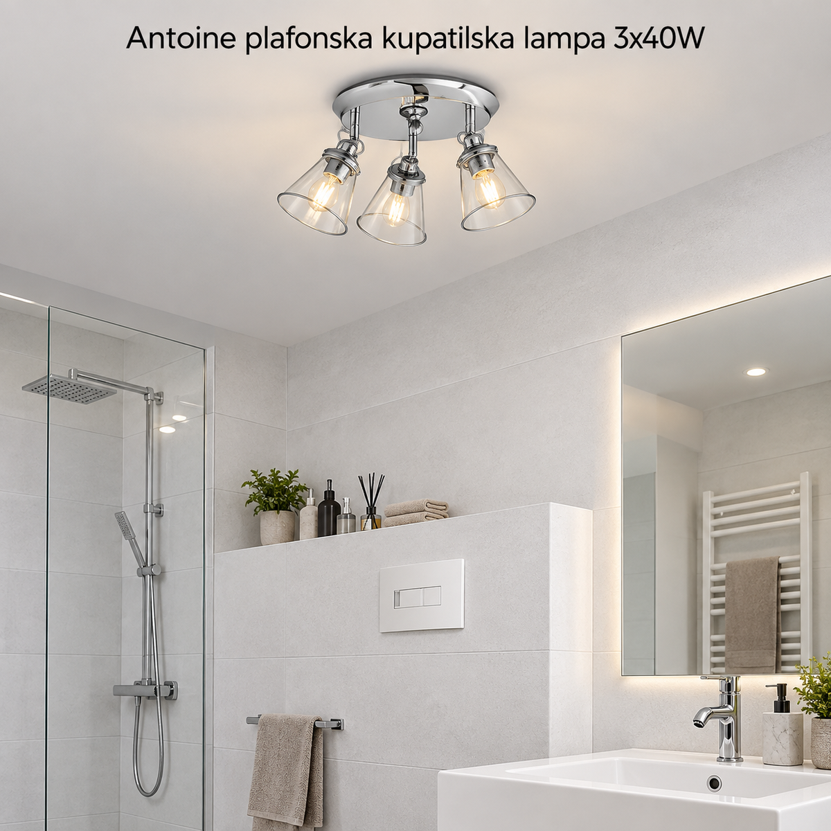 Antoine plafonska kupatilska lampa E14 3x40W