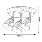 Antoine plafonska kupatilska lampa E14 3x40W
