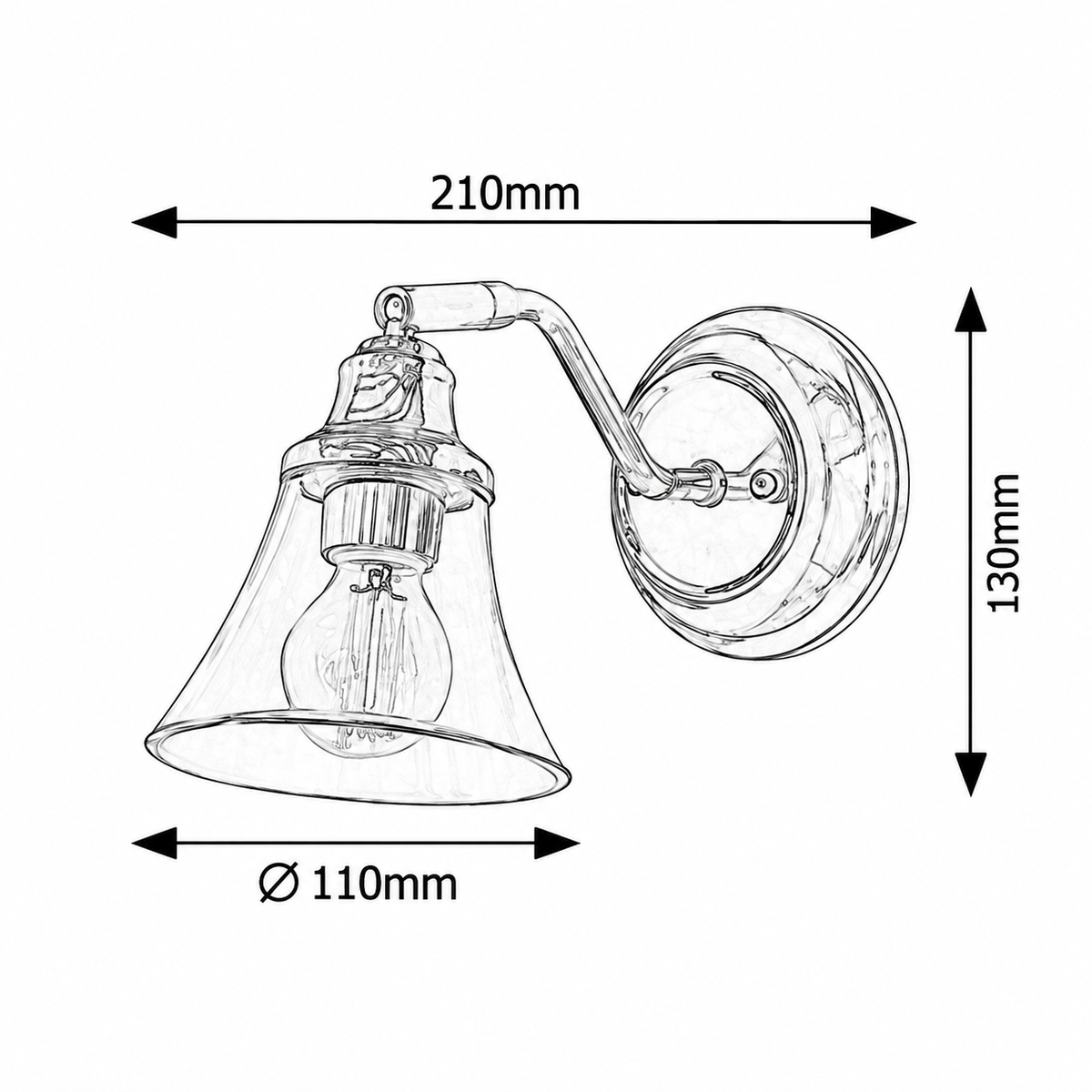 Antoine zidna kupatilska lampa E14 1x40W