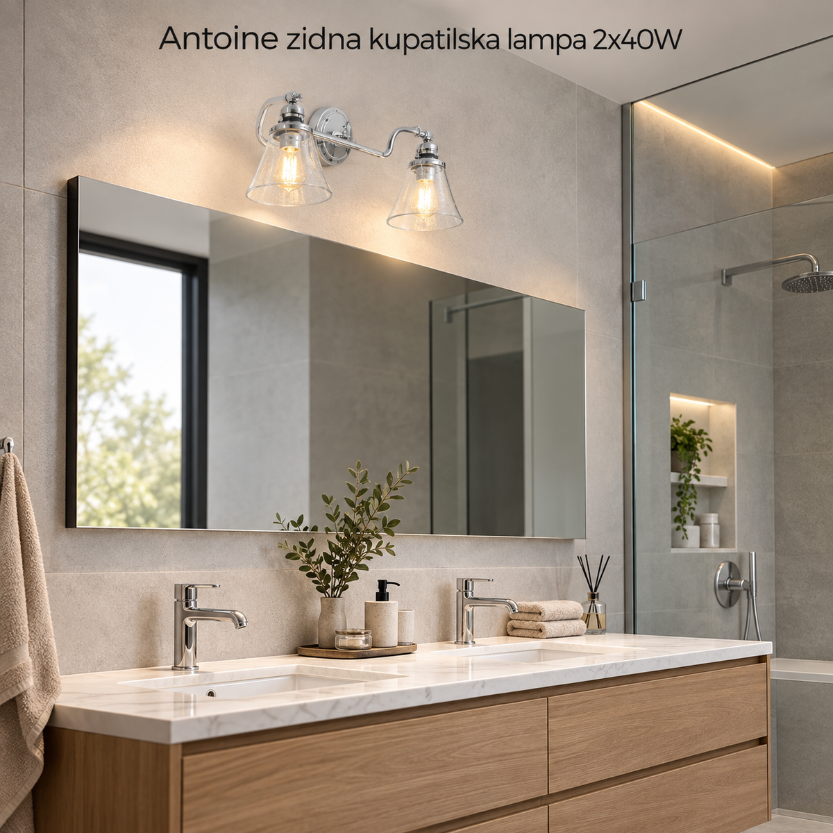 Antoine zidna kupatilska lampa E14 2x40W
