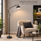 Aristeo podna lampa E27 metal mat crna/srebrna