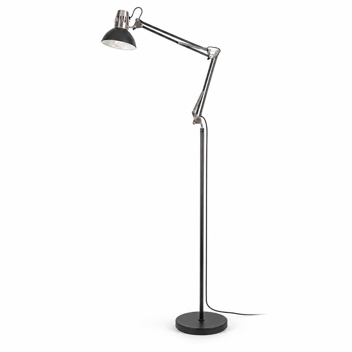 Aristeo podna lampa E27 metal mat crna/srebrna