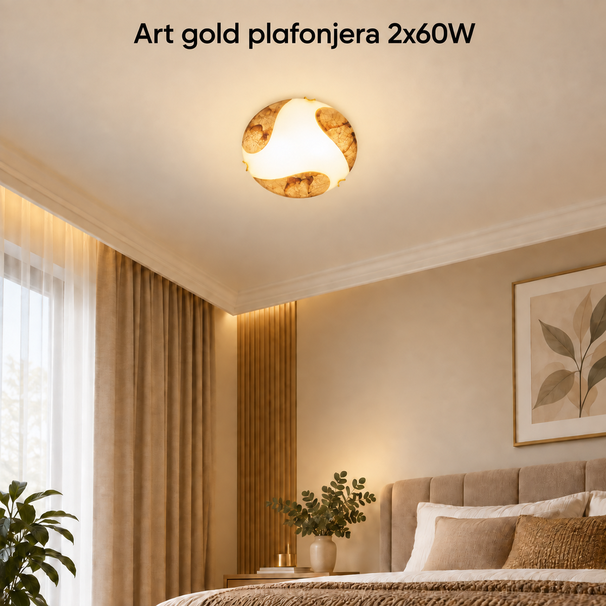 Art gold plafonjera E27 2x60W