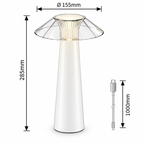 Assen LED spoljna stona punjiva lampa metal crna 5W