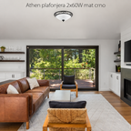 Athen plafonjera E27 2x60W mat crno