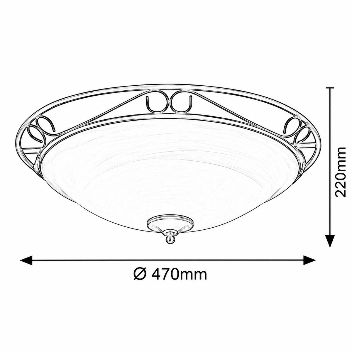 Athen plafonjera  E27 3x60W mat crno