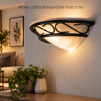 Athen zidna lampa  E14 60W mat crno