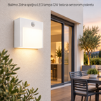 Balimo Zidna spoljna LED lampa 12W bela sa senzorom pokreta