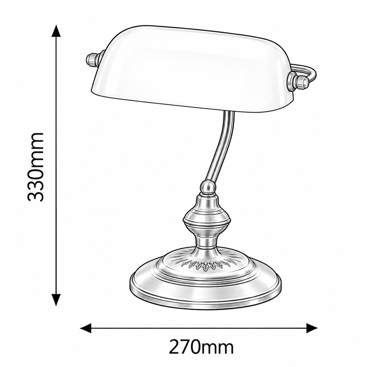 Bank stona lampa E27 bronza zelena