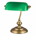 Bank stona lampa E27 bronza zelena