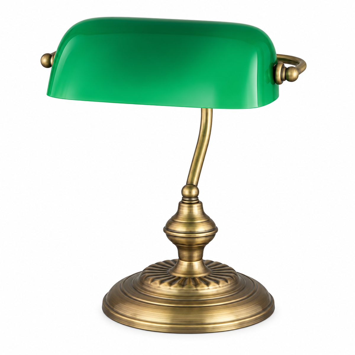 Bank stona lampa E27 bronza zelena