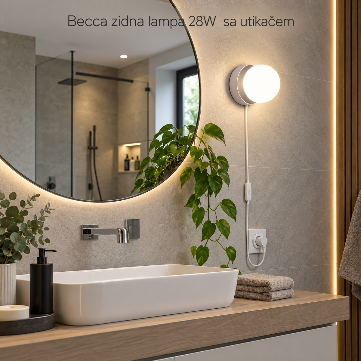 Becca zidna lampa  28W  sa utikačem