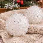 Bele kugle za jelku set 6kom  8cm ANY110390