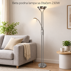 Beta podna lampa sa čitačem  hrom